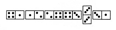 The game proceeds in a straight line first, and the cross piece no longer counts until its ends are brought into play. This move scores five points.